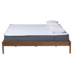 Baxton Studio Agatis Ash Walnut Finished Wood Queen Size Bed Frame