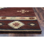 Rizzy Home Alora Decor Ryder 2'6" X 10' Tribal Burgundy/Tan/Sage/Navy Hand-Tufted Rug