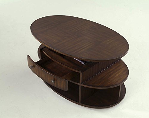 Progressive Furniture Metropolitan Oval Castered Lift-Top Cocktail Coffee Table - Thumbnail 2