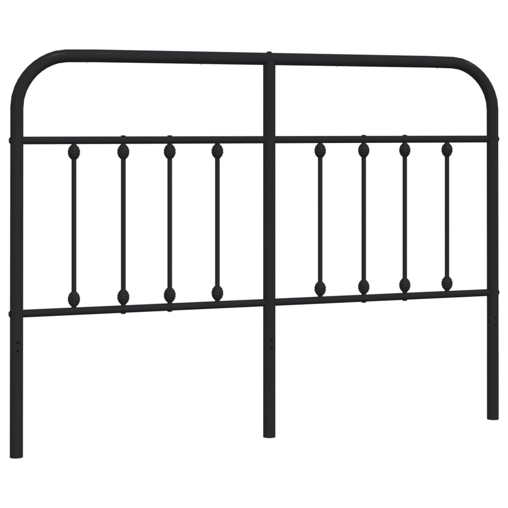 vidaXL Metal Headboard - Robust Steel Construction, Powder-Coated, Providing Excellent Back Support, Classic Black Design - Perfect for Bedroom Decor