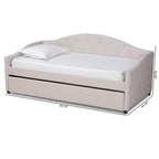 Baxton Studio Becker Modern and Contemporary Transitional Beige Fabric Upholstered Twin Size Daybed with Trundle