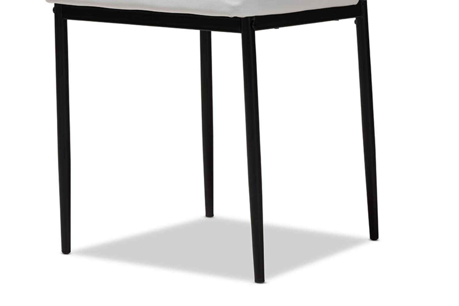 Baxton Studio Armand Modern and Contemporary White Faux Leather Upholstered Dining Chair