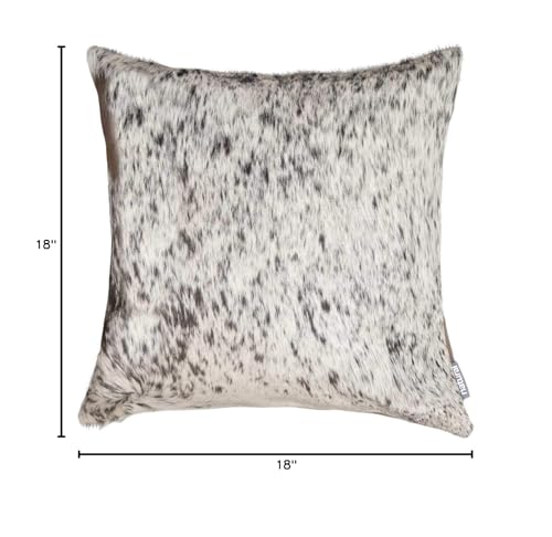 HomeRoots Salt & Pepper Grey/White Cowhide, Microsuede, Polyfill 18' x 18' x 5' Salt and Pepper Gray and White Cowhide Pillow