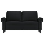 vidaXL 2-Seater Sofa in Black Faux Leather: Modern Design, Comfortably Padded, Stain-Resistant Upholstery, Sturdy Metal Frame, Ample Seating Space