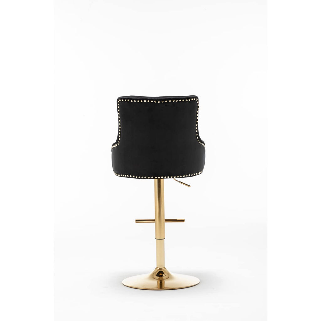 Best Master Furniture Adjustable Swivel Velvet Bar Stools With Gold Base (Set Of 2) B54 Black (Velvet)