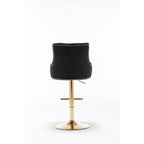 Best Master Furniture Adjustable Swivel Velvet Bar Stools With Gold Base (Set Of 2) B54 Black (Velvet)