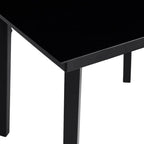 vidaXL Outdoor Dining Table - 31.5" Steel/Glass Square Patio Table for Garden, Balcony, and Deck - Black