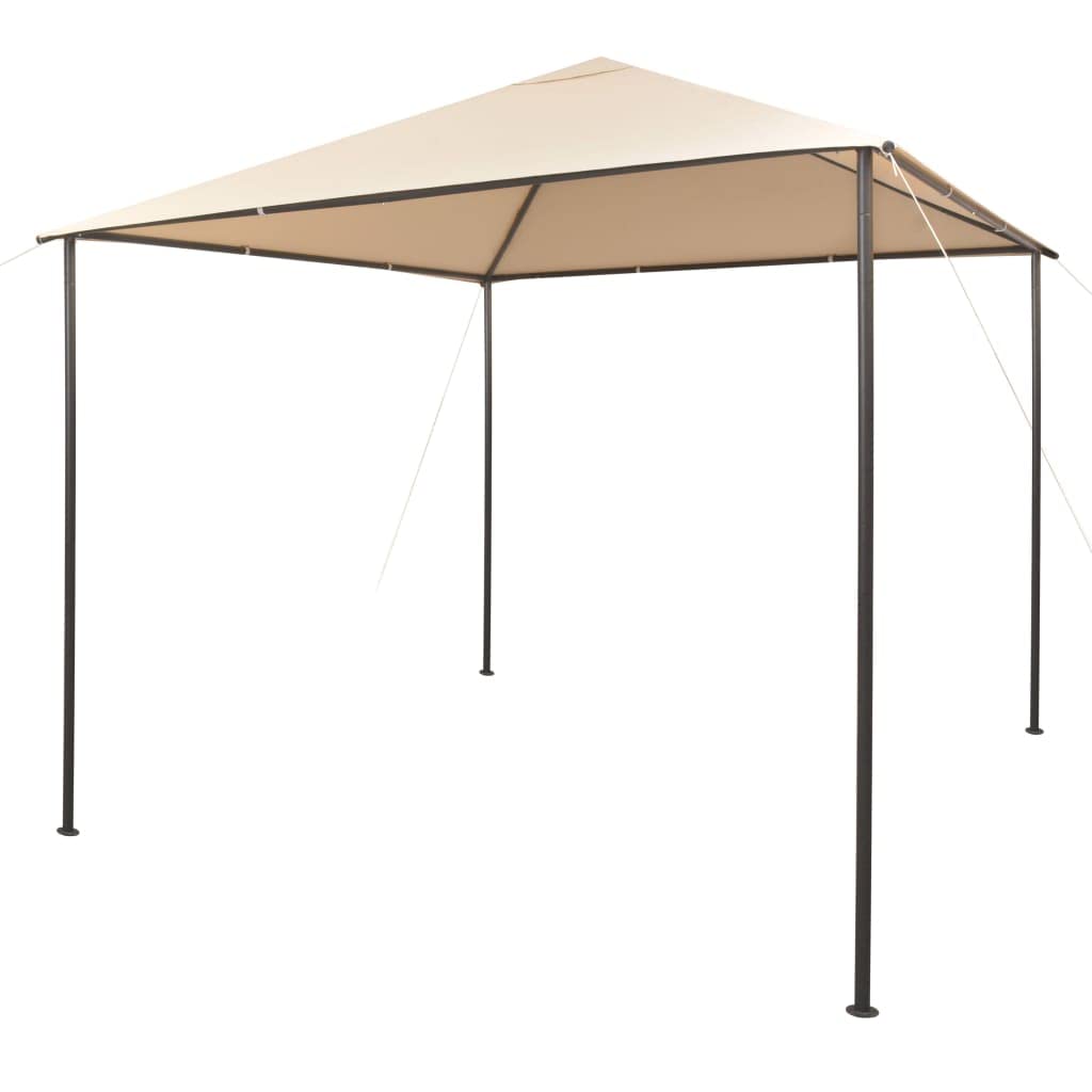 vidaXL Outdoor Gazebo Pavilion Tent Canopy 9.8'x9.8' - UV Resistant, Water and Dirt Repellent, Steel Frame, Easy Assembly, Beige