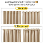Nicetown Window Treatment Curtains Room Darkening Drapes - (Biscotti Beige Color) 34 Width X 54 Drop Each Panel, 2 Panels Set, Curtains And Draperies For Kitchen