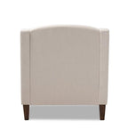 Baxton Studio Leonie Modern and Contemporary Beige Fabric Upholstered Wenge Brown Finished Chaise Lounge