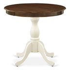 East West Furniture Ast-Wlw-Tp Antique Kitchen Table - A Round Dining Table Top With Pedestal Base, 36X36 Inch, Multi-Color