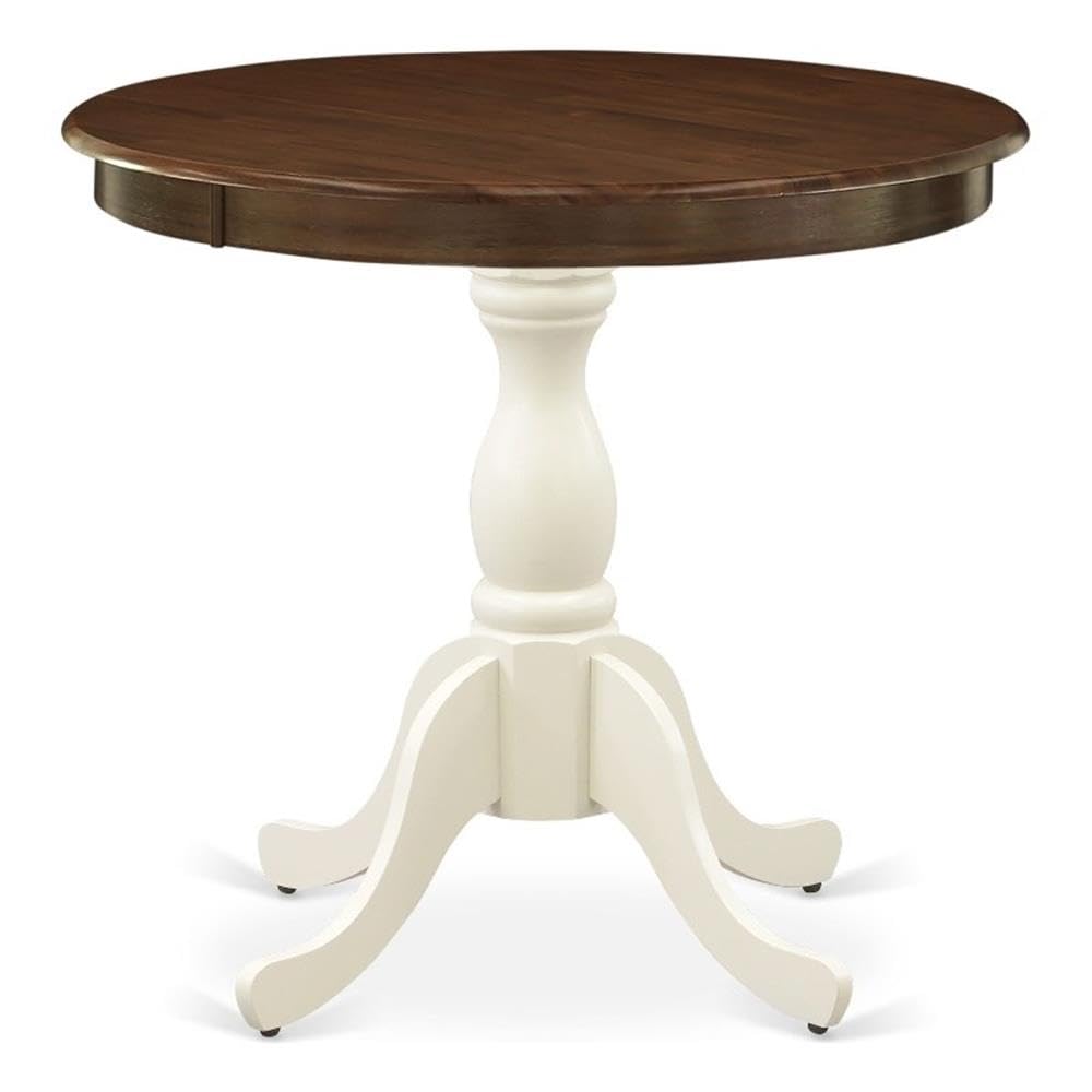 East West Furniture Ast-Wlw-Tp Antique Kitchen Table - A Round Dining Table Top With Pedestal Base, 36X36 Inch, Multi-Color