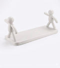Novelty Figure WallMounted Storage Shelf, White, Plastic, For Kitchen, Bathroom, Spice Rack Organiser