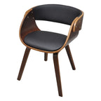 vidaXL Elegant Dining Chair with Solid Wooden Frame - Faux Leather Upholstered Seat - Black and Dark Brown Finish - Comfortable and Stylish Seating Solution for Your Dining Room or Lounge Area