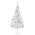 Vidaxl Artificial Christmas Tree  Lush And Dense With 620 Branches, Prelit With 150 Leds, Includes Gold And Bronze Balls And S