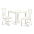 East West Furniture OXDO3-LWH-W 3 Piece Kitchen Table Set for Small Spaces Contains a Square Dining Room Table and 2 Dining Chairs, 36x36 Inch, Linen White