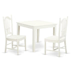 East West Furniture OXDO3-LWH-W 3 Piece Kitchen Table Set for Small Spaces Contains a Square Dining Room Table and 2 Dining Chairs, 36x36 Inch, Linen White