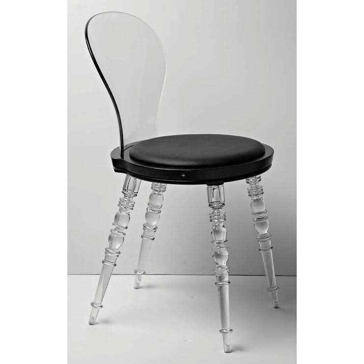 Creative Images Clear PC Dining Chair Black