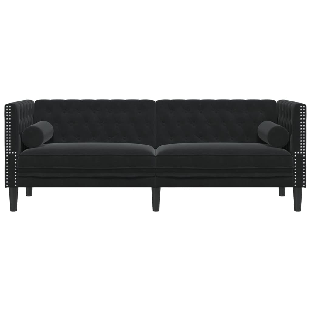 vidaXL Chesterfield 3 Seater Black Velvet 3 Seater Sofa 3 Seater Sofa Lounge Sofa 3 Seater Sofa Upholstered Sofa
