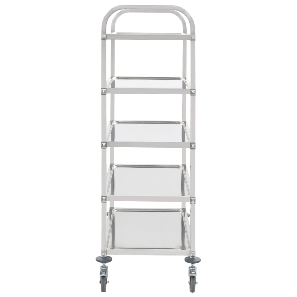 5-Tier Kitchen Trolley 42.1&quot;x21.7&quot;x57.9&quot; Stainless Steel