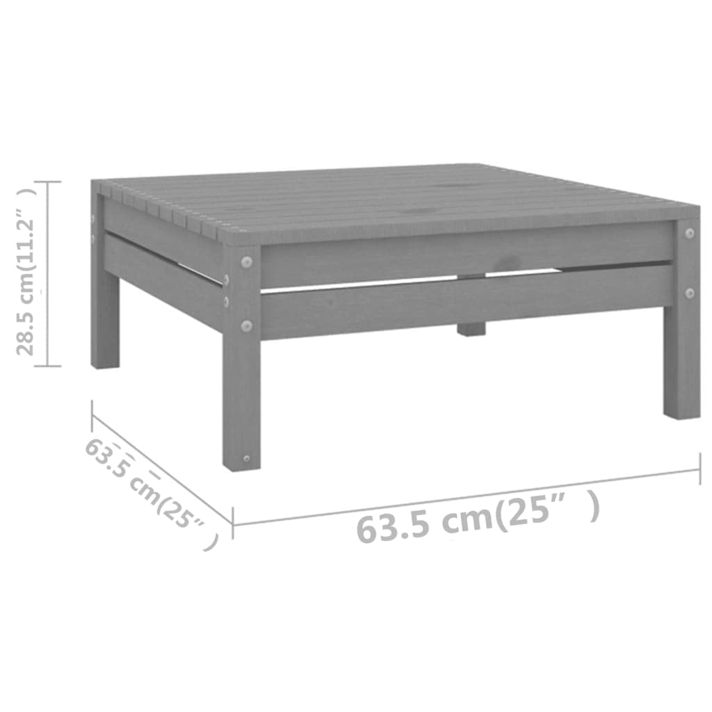vidaXL 6-Piece Patio Lounge Set - Gray Solid Pinewood, Middle Sofa and Table - Customizable for Indoor or Outdoor Living Spaces