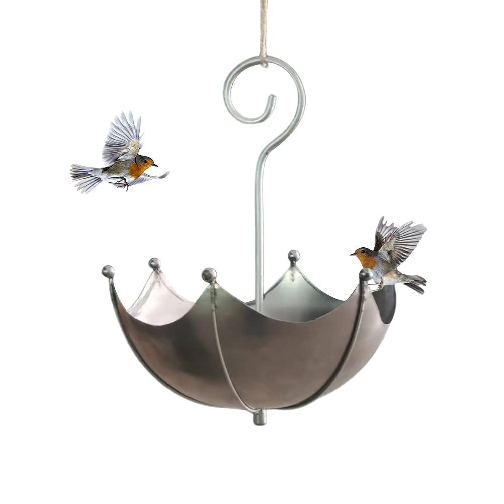 Umbrella Shaped Bird Feeder Hanging Tray, Seed Tray For Bird Feeders - Umbrella Hanging Birdbath Feeder, Bird Trough Bird Feeder