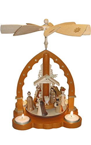 Alexander Taron Importer 16093 Richard Glaesser Pyramid-Nativity Scene-10.5&quot; H W X 9.25&quot;, Brown