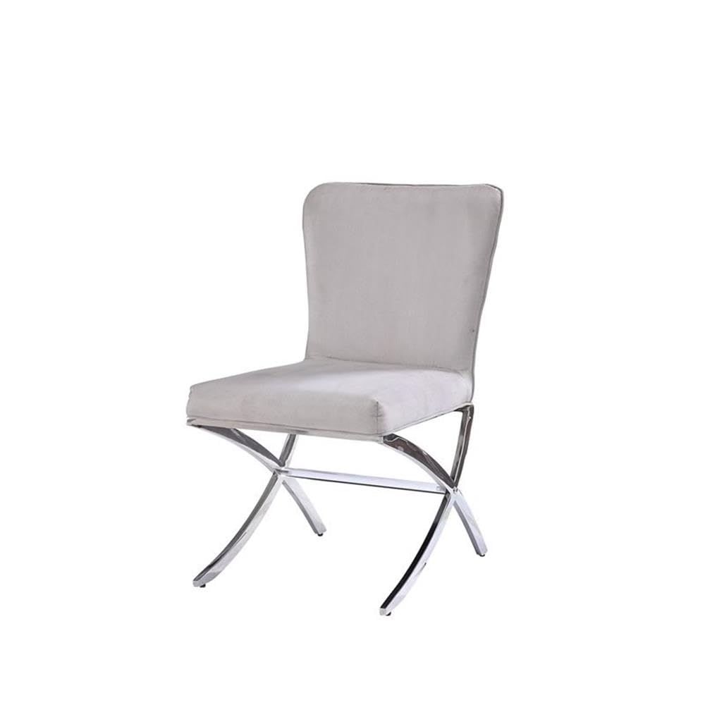 Acme Daire Side Chair Set of 2 in PU and Chrome