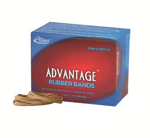 Alliance Rubber 26309 Advantage Rubber Bands Size #30, 1/4 Lb Box Contains Approx. 287 Bands (2' X 1/8', Natural Crepe)