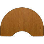 Flash Furniture Wren 48''W x 72''L Kidney Oak Thermal Laminate Activity Table - Height Adjustable Short Legs