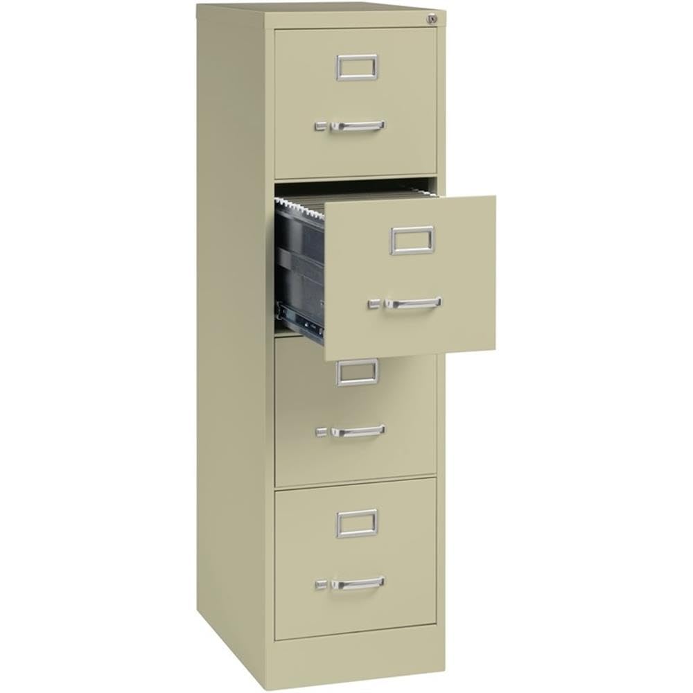 Lorell 4-Drawer Vertical File, 15 by 22 by 52, Putty