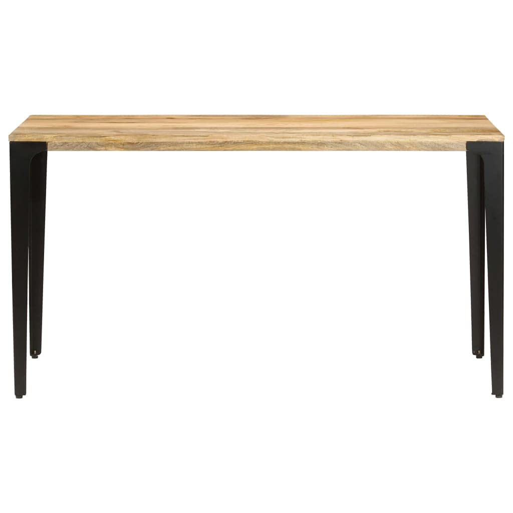 vidaXL Solid Mango Wood Dining Table - Durable, Industrial Design, Powder-Coated Steel Legs, Easy Assembly, Rectangular Shape, Brown, 55.1&quot;x27.6&quot;x29.9&quot;