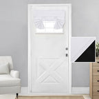 Homeideas 100% Blackout French Door Curtains, Privacy Small Door Curtains For Door Window, 26 X 20 Inch Door Shades For Front Door, Thermal Insulated Door Window Covering, (1 Panel, Greyish White)