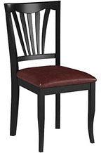 East West Furniture Avon Dining Faux Leather Upholstered Wooden Chairs, Set of 2, Black