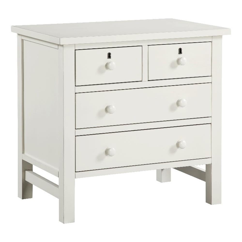 Comfort Pointe Greenwich 4-Drawer Antique White Wood Storage Nightstand