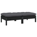 vidaXL 2-Seater Patio Sofa - Outdoor Relaxation Furniture with Cushions, Flexible Modular Design, Made from Solid Pinewood, Black