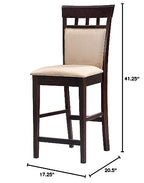Gabriel 24" Upholstered Panel Back Counter Stools, Cappuccino & Tan (Set of 2)