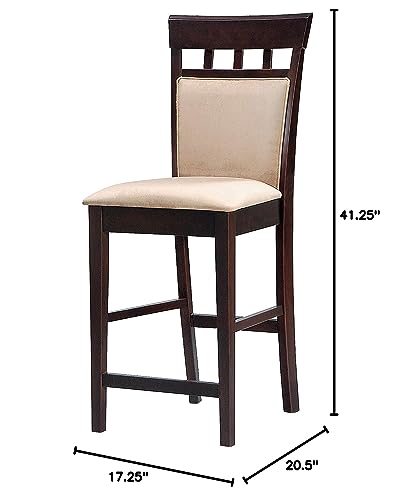 Gabriel 24" Upholstered Panel Back Counter Stools, Cappuccino & Tan (Set of 2)