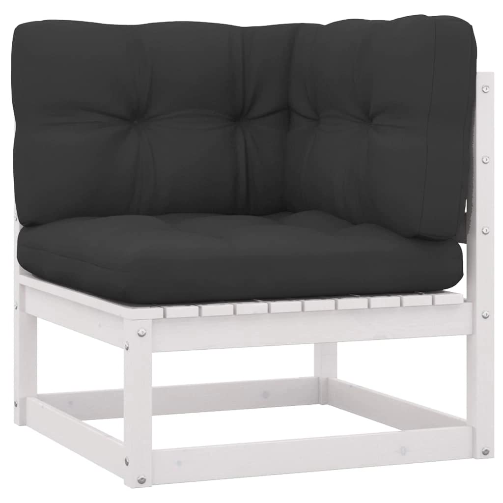 Vidaxl Solid Pinewood Patio Lounge Set With Cushions 14 Piece Wooden Lounge Set Garden Outdoor Sofa Seat Sitting Lounger Furniture White