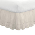 FRESH IDEAS Eyelet Bed Skirt Dust Ruffle Embroidered Details, Classic 14