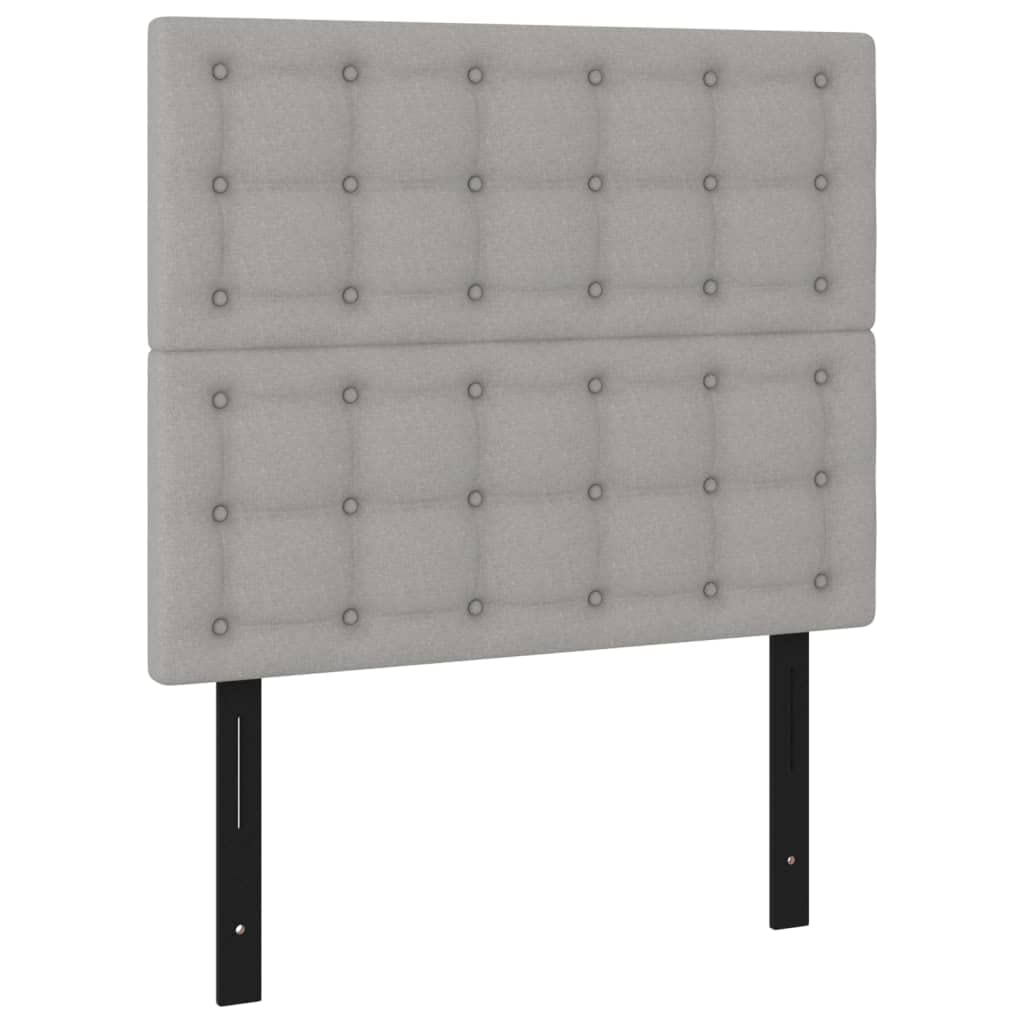 Vidaxl Classic Design Headboards, 2 Pcs, Light Gray, Size: 39.4"X2"X30.7"/34.6", Resistant Fabric Material