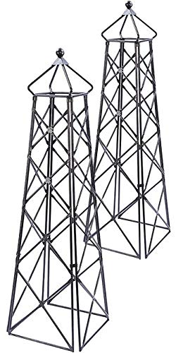 Achla Lattice Obelisks, Graphite, 67', Pack Of 2