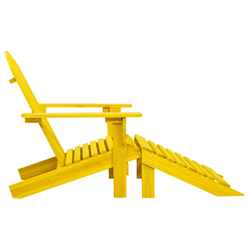 vidaXL Patio Adirondack Chair with Ottoman Solid Fir Wood Yellow