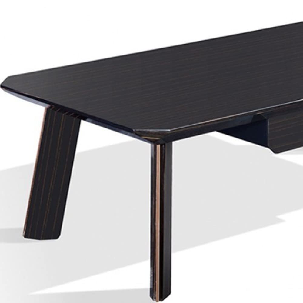 HomeRoots Modern Black and Rose Gold Coffee Table
