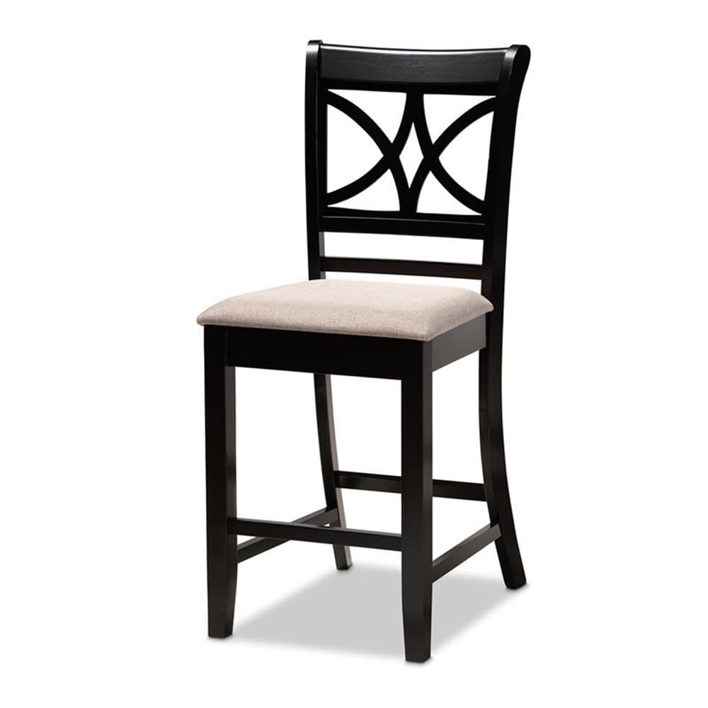 Baxton Studio Chandler Sand Upholstered Espresso Finished Wood 5-Piece Pub Set