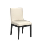 Lilola Home Jasper Set of 2 Ebony Black Finish Beige Fabric 19" W Dining Chair