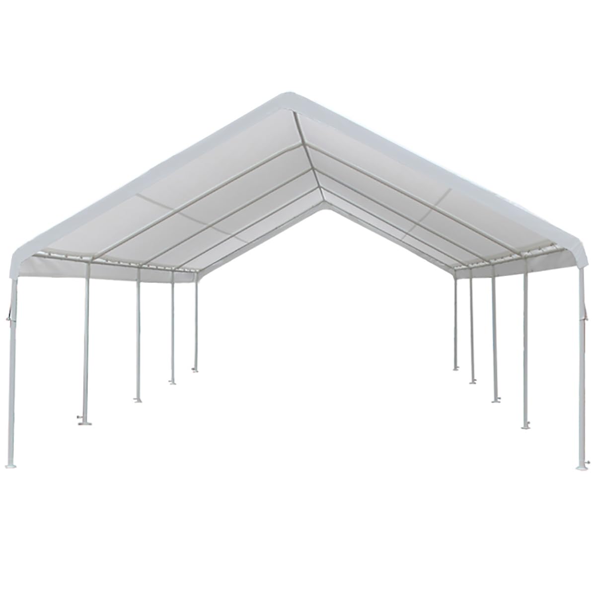 King Canopy Hercules 18-Feet by 27-Feet, 2-Inch Steel Frame, 10-Leg, Carport, White