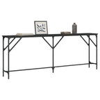 vidaXL Black Console Table in Industrial Style, Engineered Wood and Metal, Ideal for Entryway, Living Room, or Hallway