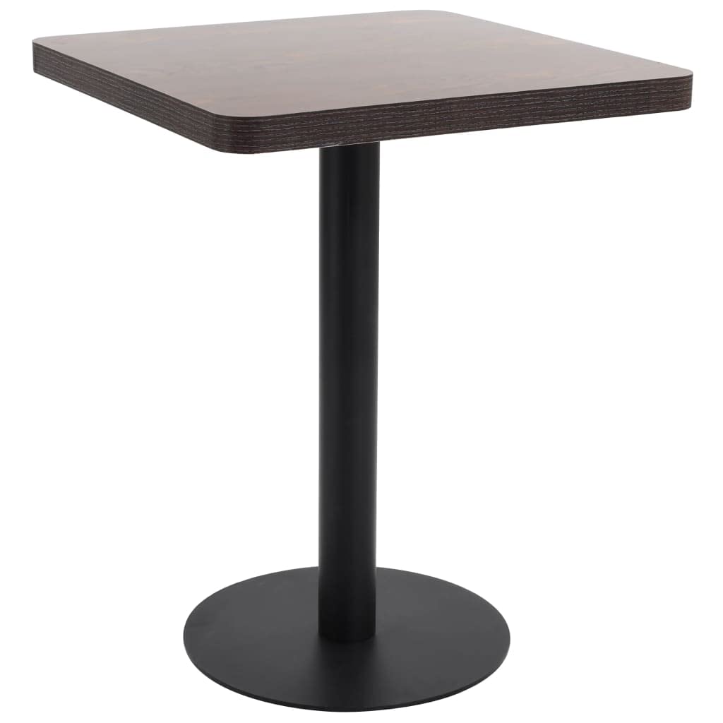 vidaXL Bistro Table - Scandinavian Style, Light Brown MDF Tabletop, Sturdy Steel Base, Versatile Furniture for Homes, Cafes, and Bars