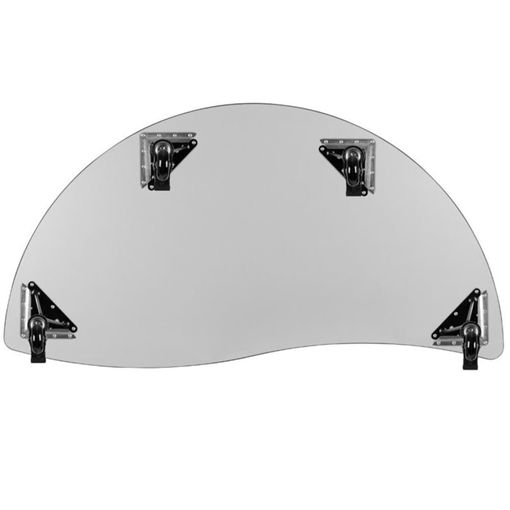 Flash Furniture Mobile 60&quot; Half Circle Wave Collaborative Oak Thermal Laminate Activity Table - Standard Height Adjustable Legs